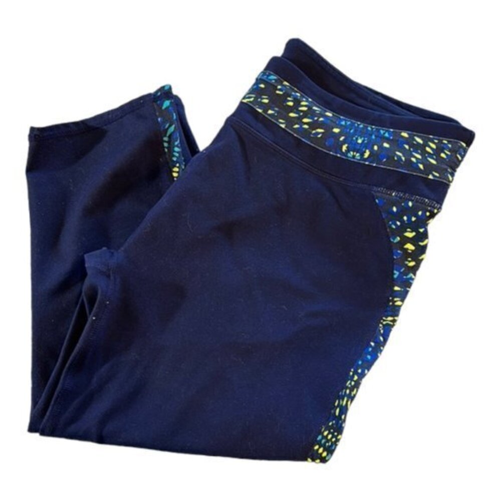 Fabletics Navy Capri Leggings Activewear Gym Size Large GUC #7435